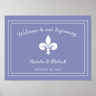 Poster van het Periwinkle Fleur de Lis Wedding
