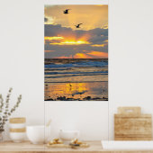 Poster van het prachtige Morning Beach Sunrise Sce (Keuken)