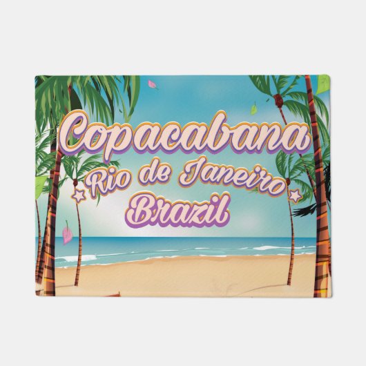 Poster van het reisstrand van Rio de Janeiro Deurmat (Voorkant)