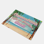 Poster van het reisstrand van Rio de Janeiro Deurmat (Schuin)