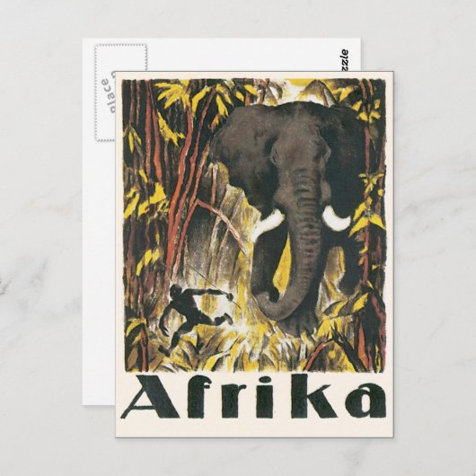 Poster van het Reizen van Afrika Briefkaart (Voorkant / Achterkant)