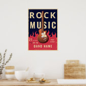 Poster van het Rock Music festival flyer Announcem (Keuken)