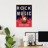Poster van het Rock Music festival flyer Announcem (Thuiskantoor)