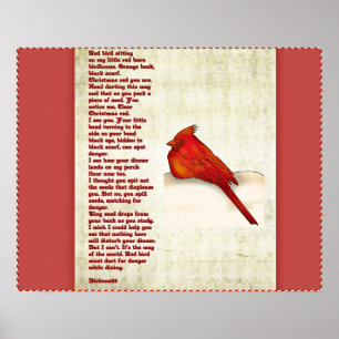 Poster van het rode vogelgedicht