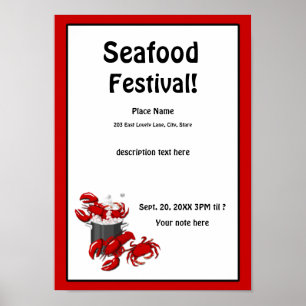 Poster van het Seafood Lobster Crab Festival