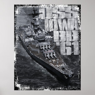 Poster van het slagschip Iowa