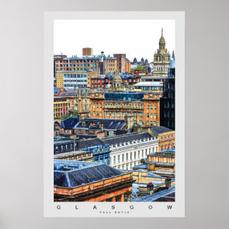 Poster van het stadscentrum van Glasgow