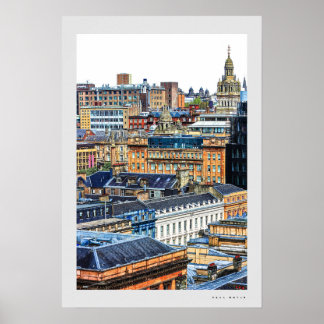 Poster van het stadscentrum van Glasgow