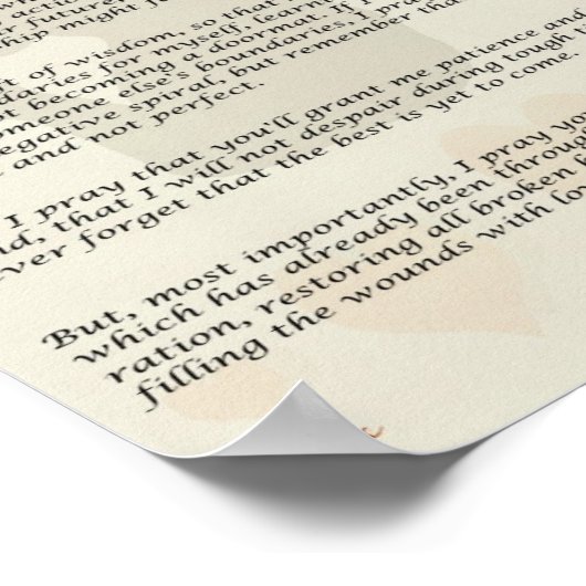 Poster van het stepmoeders gebed 8x10 (Hoek)