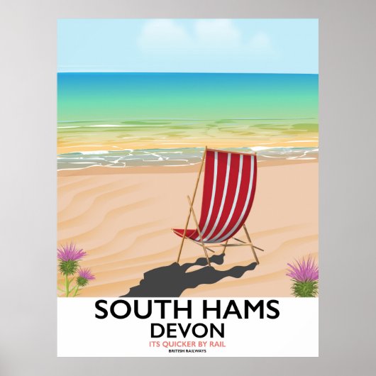 Poster van het strand South Hams Devon (Voorkant)