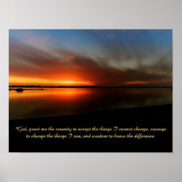 Poster van het strand sunset serenity gebed