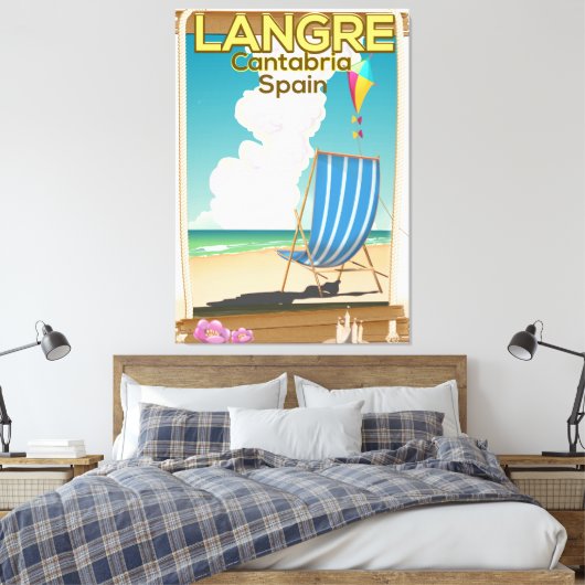 Poster van het strand van Langre, Cantabria, Spanj Canvas Afdruk (Insitu (Slaapkamer))
