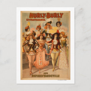 Poster van het theater van het heurly-Burly Extrav Briefkaart