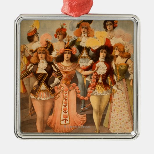 Poster van het theater van het heurly-Burly Extrav Metalen Ornament (Voorkant)