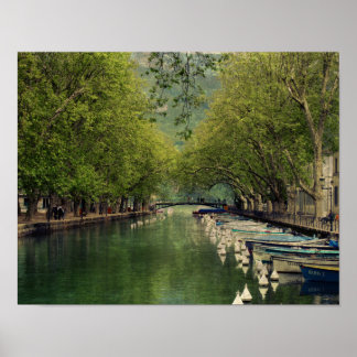 Poster van het Vassé Canal, Annecy, Frankrijk