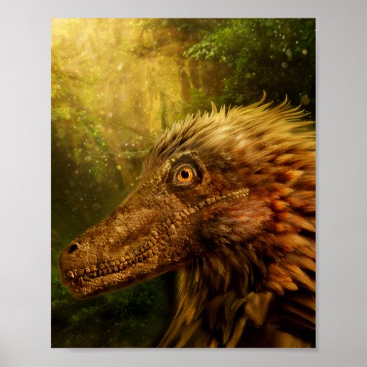 Poster van het verweesde Velociraptor Dinosaur (Voorkant)