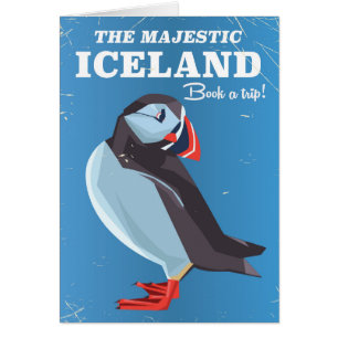 Poster van het vintage-reisje Majestic van IJsland