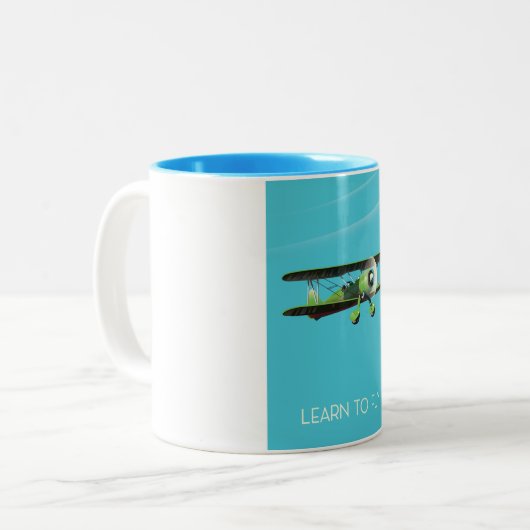 Poster van het vliegtuig tweekleurige koffiemok (Voorkant links)