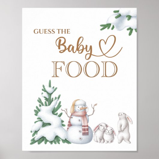 Poster van het winterbaby shower "Raad het Baby vo (Voorkant)