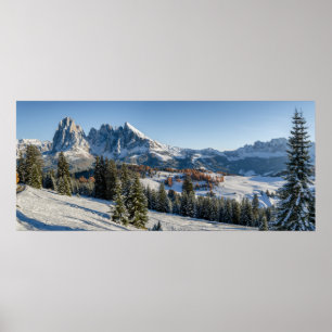 Poster van het winterlandschap Alpe di Siusi