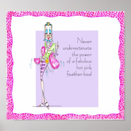 Poster van hot-roze doezelboa (Voorkant)