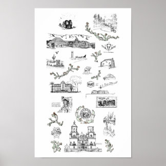 Poster van Illustraties: Tucson, Arizona