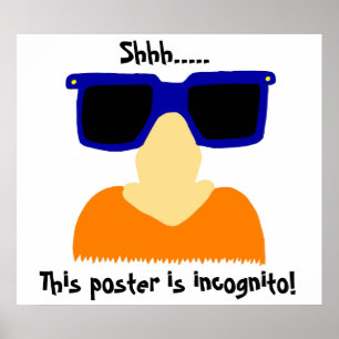 Poster van Incognito Mustache & Glasses