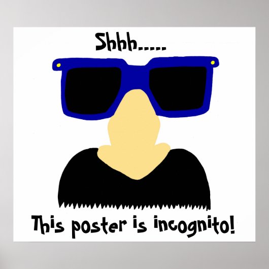 Poster van Incognito Mustache & Glasses (Voorkant)
