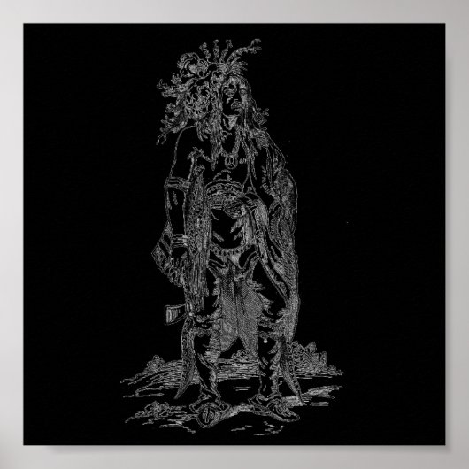 Poster van Indiaas opperhoofd (Voorkant)