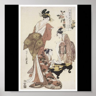 Poster van Japans schilderij c. 1795