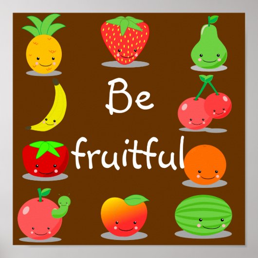 Poster van Kawaii Fruit (Voorkant)