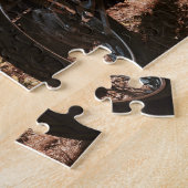 Poster van kleine rode café racer  legpuzzel (Zijkant)