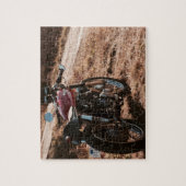 Poster van kleine rode café racer legpuzzel (Verticaal)