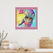 Poster van kleurrijke katten (Keuken)