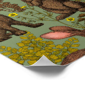 Poster van konijnen en bossen (Hoek)