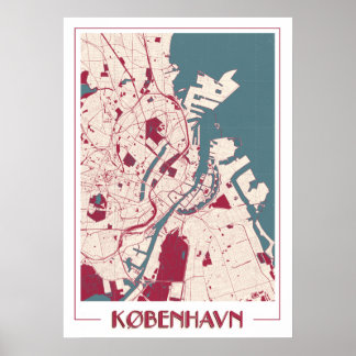 Poster van Kopenhagen BIG Klassieke kaart RB
