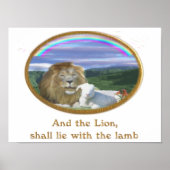 poster van leeuw en lammeren (Voorkant)