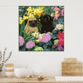 Poster van lentepugs (Keuken)