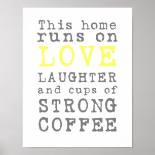 Poster van liefde en sterke koffie