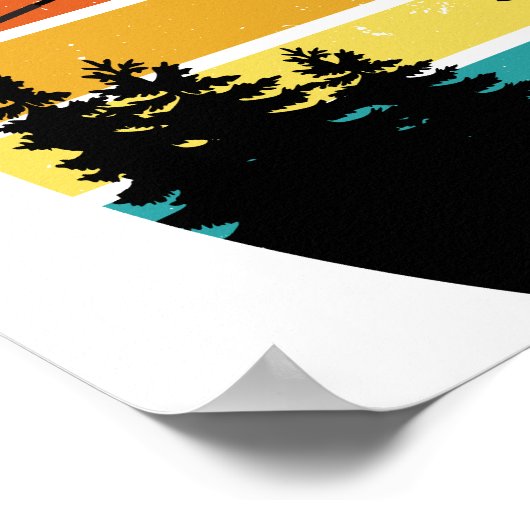  Poster van Lineman Sunset Retro (Hoek)