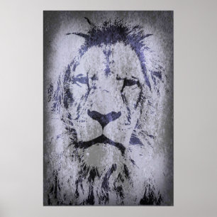 Poster van Lion Head Grunge
