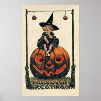 Poster van Little Witch Halloween