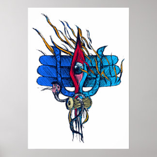 Poster van Lord shiva derde oog