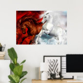 poster van lucht - en brandpaarden (Thuiskantoor)