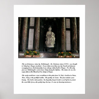 Poster van Madonna en Kind van Michelangelo