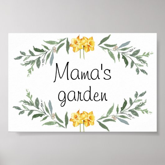 Poster van mama's tuin (Voorkant)