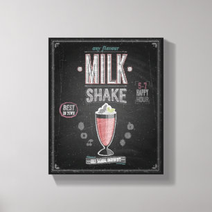 Poster van MelkShake - Chalkboard Canvas Afdruk
