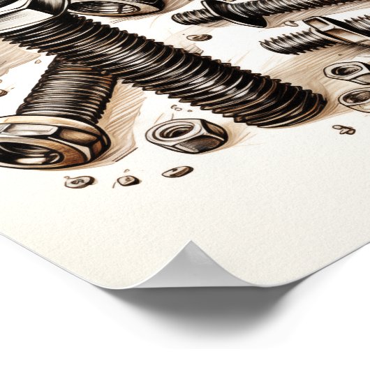 Poster van moeren en bouten (Hoek)