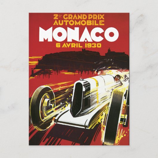 Poster van Monaco Car Road Race Briefkaart (Voorkant)