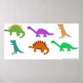 Poster van multiverkleurde dinosaurussen (Voorkant)